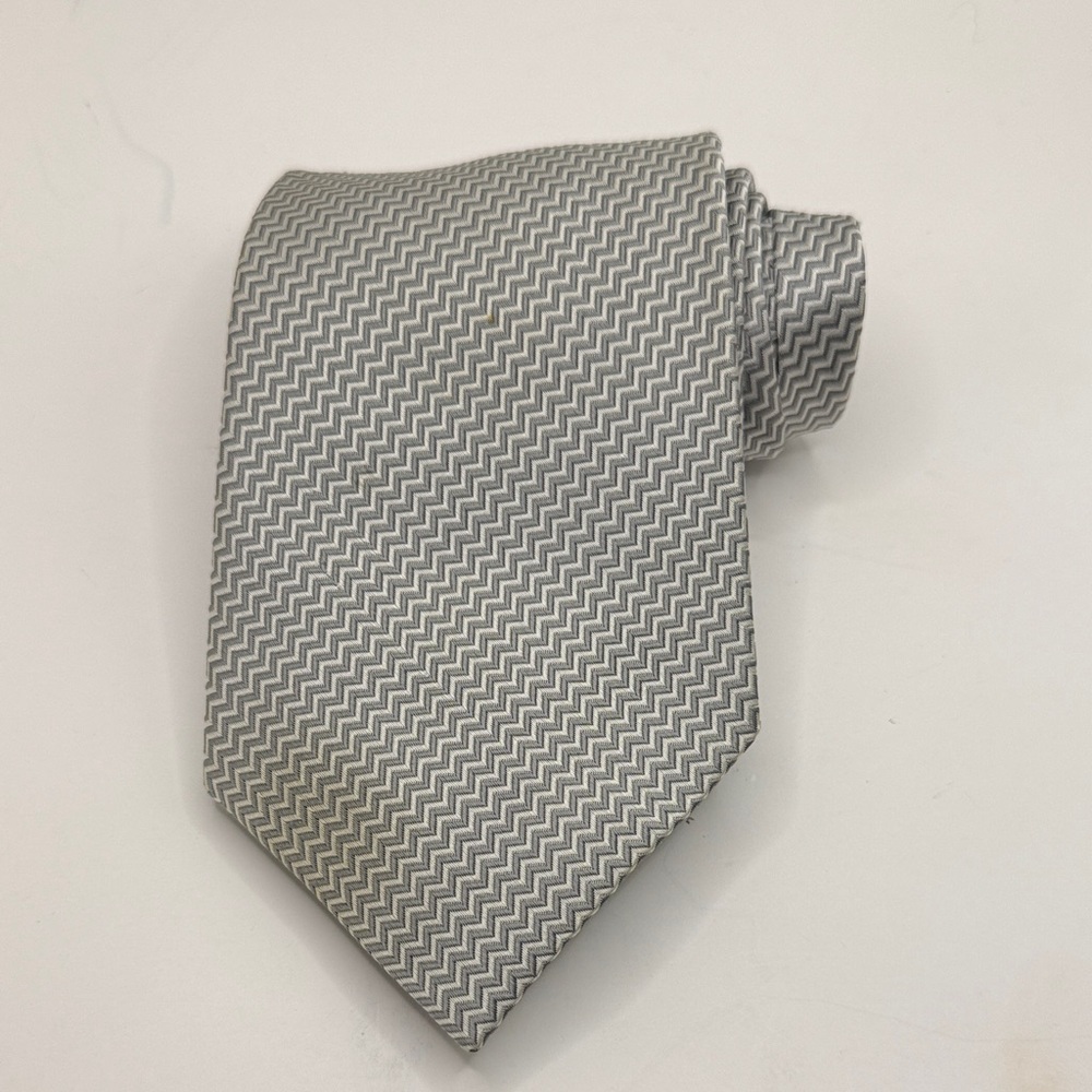 Lauren Ralph Lauren‎ Mens Tie Contemporary Silver Zigzag Tie 58” x 4” in